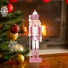 NOLITOY Christmas Nutcracker Soldier, 12 in Wooden Nutcracker Figure Pink