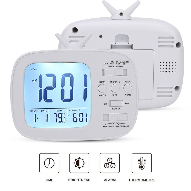 Smart Alarm Clock Multifunctional LED Digital Display 12/24 Hour Switch