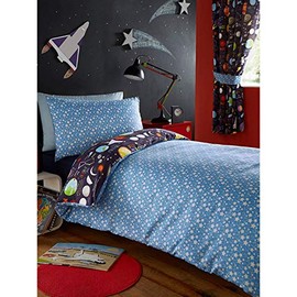 2310 Space Solar System Space Shuttle Single Duvet Cover + Pillow Cover Set