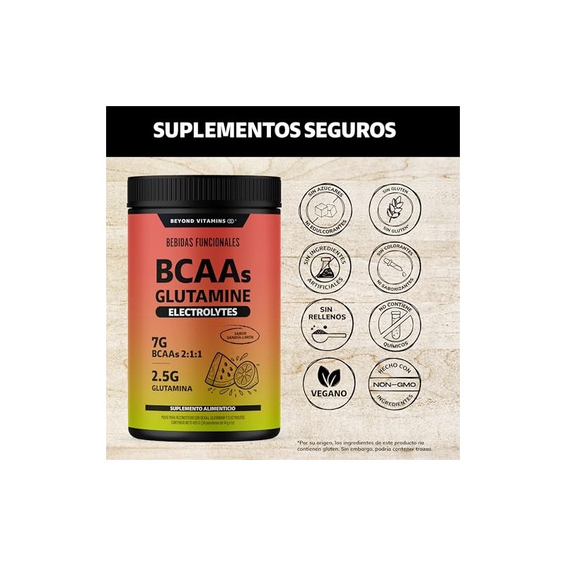 Beyond Vitamins BCAA + Glutamina + Electrolitos | 7g Aminoácidos