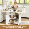 Mcltopz 47.24" Kitchen Island with Storage Rack and Cabinet, White