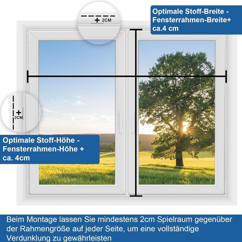 BKSAI Fenster Verdunkelung Magnetisch Verdunklungsstoff Verdunkelungsrollo Magnetverschluss (1, 79X96CM)