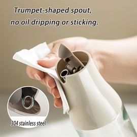 JANSSE 17oz Olive Oil Dispenser Bottle, Vinegar Dispenser Bottles for Kitchen, Oil and Vinegar Dispenser set, 500ml Auto Flip Non-Drip Oil Cooking Dispenser, Soy sauce Dispenser, Warm Grey (1)