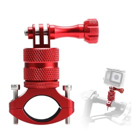 ParaPace Mountain Bike Mount for GoPro Hero 13/12/11/10/9/8/7/6/5/4/3+, 360 Degree Rotation Aluminium Bike Handlebar Holder Bicycle Rack Adjuster for Action Camera DJI Xiaoyi CASIO(Red)
