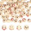 XIEJ Pack of 120 Smile Wooden Beads, 4 Styles Wooden
