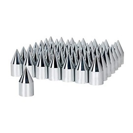 United Pacific 10769CB 33mm X 3-1/8" Chrome Plastic Spike Nut Covers - Push-On (60 Pack)
