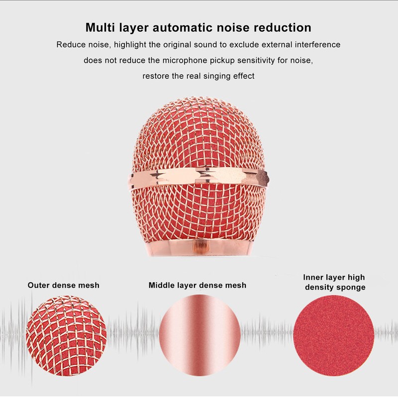 Kids Singing Microphone Portable Handheld Wireless Bluetooth Condenser Mic Speaker