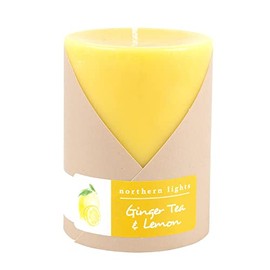 Northern Lights Candles Fragrance Palette Pillar, 3x4, Ginger Tea and Lemon