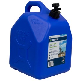 Scepter Flow Control 5 Gallon Water Jug with Spigot, Leak-Proof Heavy Duty Water Can for Camping Supplies, Storage, Hurricanes and More, Food Grade, BPA Free Container, 18.8 Liter Capacity, Blue