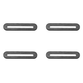 4Pcs Black Slotted Brace,Flat Straight Brace Brackets,Adjustable Corner Code,Stainless Steel Flat Slotted Brace Brackets-Single Slot 19*90mm