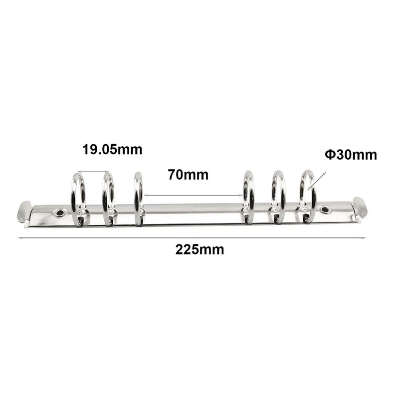 heyous 2pcs A5 Notebook 6-Hole Ring Binder Mechanisms 3cm Diameter