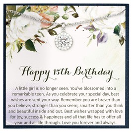 15 Year Old Girl Gifts for Birthday Gift for 15 Year Old Girl Gift Ideas for 15th Birthday Gift for Teen Girl Gifts 15 Years Old Gift Ideas for Girls Age 15 - CZ Diamond Necklace