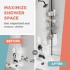 Zenna Home Tension Pole Shower Caddy Corner Organizer, Adjustable Standing