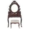Dolls House Mahogany Vanity Dressing Table & Stool Miniature Bedroom