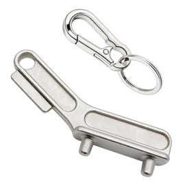 LUOKE Boat Gas Cap Key, Stainless Steel Deck Filler Cap Keys, Marine Fuel Tank Cover Key Compatible with Bayliner, Sea Ray Yachts, Fits 1-1/4" & 1-1/2" Deck Fill Covers with Keychain (1)