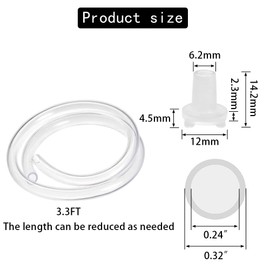 JoyTube Replacement Silicone Tubing for Water Bottle Pump, High Temp Pure Silicone Hose Tube High Compatibility for Most Electric USB Charging Automatic Drinking Water Pump (4 Pack)