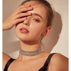 Sterling Silver Earrings for Women, 925 Silver Infinity Curve Earrings Drop Dangle Earrings with Cubic Zirconia Jewellery Gifts for Birthday Christmas (Gold)