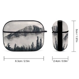 YouTary Forest Tree Foggy Mountain Pattern Compatible with Airpods Pro Case Cover with Keychain Headphone Cover Unisex Shockproof Protective Wireless Charging Headset Accessories