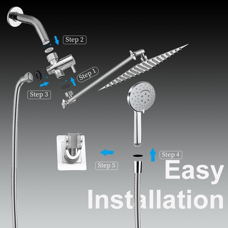 10 inch Rainfall Shower Head Combo Stainless Steel, THE FIRST