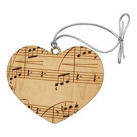 GRAPHICS & MORE Vintage Sheet Music Notes Musical Score Musician Heart Love Wood Christmas Tree Holiday Ornament