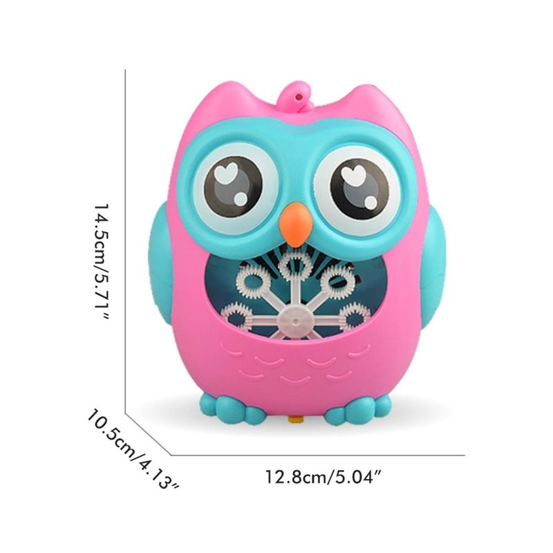 Bubble Machine for Kids Cartoon Owl 8 Holes Automatic Bubble