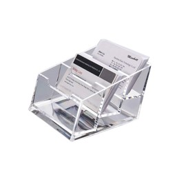 Clear Acrylic Business Card Holder,3 Tier Premium Acrylic Clear Business Card Holder Stand for Desk Fits 150 Business Cards