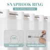 eachope White No Hook Waffle Weave Shower Curtain with snap-in