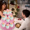 Humlindo Pink 3-Tier Cupcake Stand Tower, Cardboard, 12+ Cupcakes, Easy
