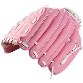 apott Pink Baseball Glove 10.5 Inch Catcher's Mitt Baseball PU Leather Left Hand Gloves Fit for Adult/Youth/Kids/Beginner or Infielder, Right Hand Throw
