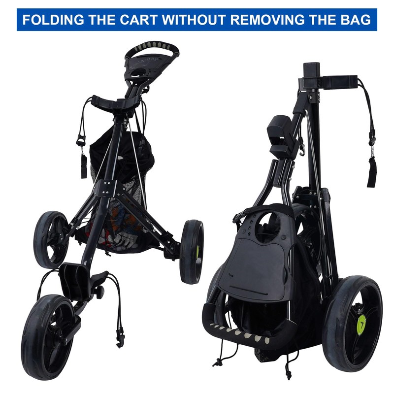 LZFAN Golf Push Cart Storage Bag,Golf Cart Organizer, Backside Extension