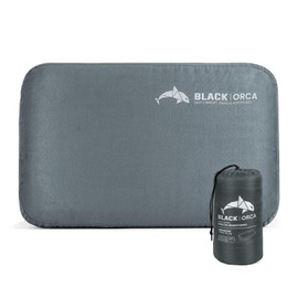 Black Orca Camping Pillow, Memory Foam Travel Pillow with Portable Bag, Travel Pillows for Sleeping Hiking Pillow for Car Camping, Airplane, Backpacking
