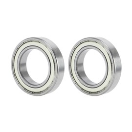 ACROPIX 6009ZZ Deep Groove Ball Bearings P6 45x75x16mm Lubricated Bearings Double Metal Seal Silver Tone Scooter Skateboard Wheel - Pack of 2