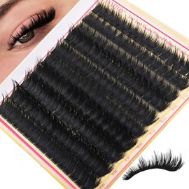 Volume Lash Clusters with Spiky Short Lash Clusters 300D Eyelash Clusters 10-14MM Thick Wispy D Curl Cluster Eyelash Extensions 3D Fluffy Cluster Eyelash Extensions by FANXITON