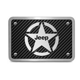 iPick Image for Jeep Willys Star Logo in 3D on Carbon Fiber Look Billet Aluminum 2-inch Tow Hitch Cover