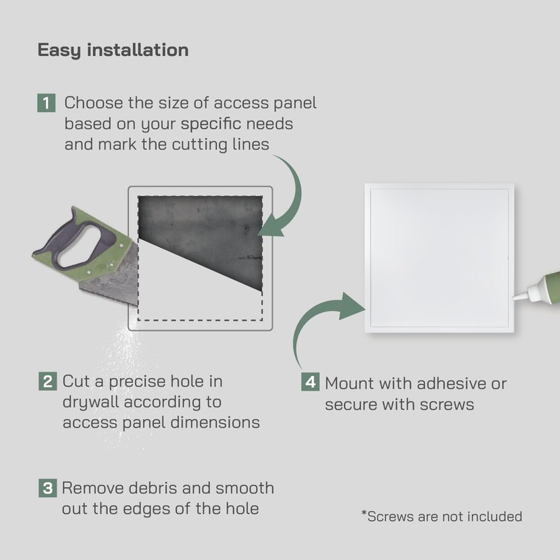 Vent Systems 20'' x 20'' Inch White Metal Access Panel