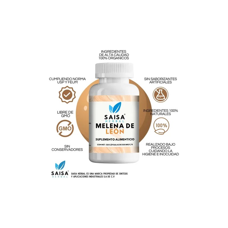 Hongo Melena De León 240 Cápsulas Lions Mane Mushroom Supplement,