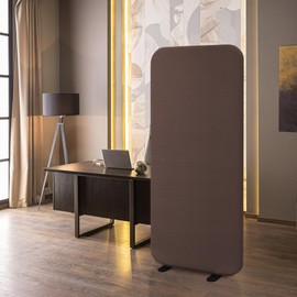 DECOLAB Freestanding Room Partition, Room Divider Screen Panel for Home Office, Classroom, Portable Webcam Backdrop, Scratch Resistance, 29"x65" Caramel