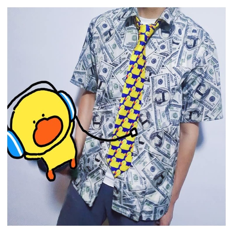 NECOTIA Men's Necktie, 3.1 inches (8 cm), Cute Yellow Duck
