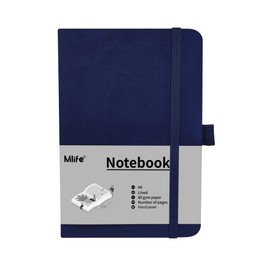 A6 Small Journal Notebook, Lined Pocket Notebook with Pen Holder, Mini Notebook Hardcover, 192 Pages, 3.9 inches * 5.5 inches Jurnal for Women and Man (Blue)