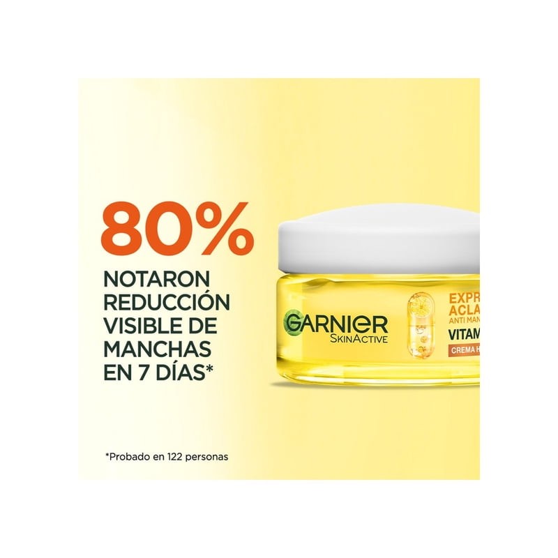 Crema facial Garnier skin active hidratante express aclara tono uniforme