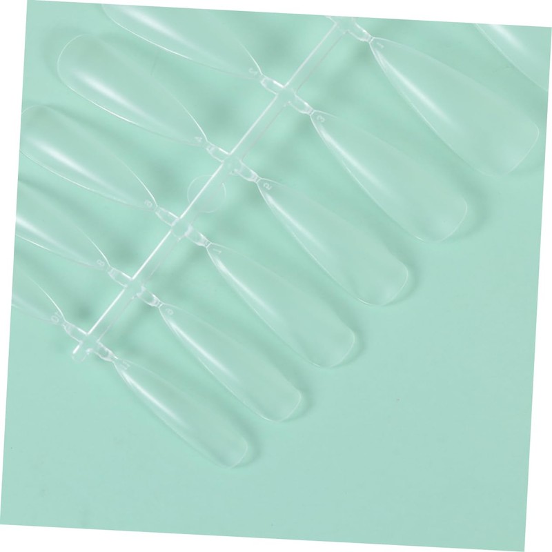 FOMIYES Fake Nail Stickers 240 Pack Natural White Pointed Nails