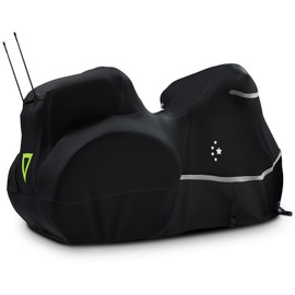 LI LIBZAKI Motorcycle Cover with Side+Top Box Heavy Duty 420D Waterproof for Touring Models Harley Davidson Ultra Limited,Road Glide Limited, Gold Wing,Road Master,Indoor & Outdoor Storage Black