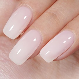 TOMICCA Milky White Gel Nail Polish, Nude Translucent Jelly Natural Color Soak Off UV for French Manicure