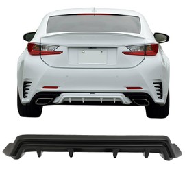 Rear Diffuser Compatible with 2015-2017 Lexus RC300 RC350, F-Sport Silkblaze Style Rear Bumper Lip Diffuser Black PP by IKON MOTORSPORTS, 2016