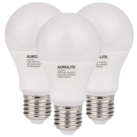 AUROLITE Pack of 3 LED Bulbs, A60/GLS, E27/ES Cap, 12 Watts (100 Watts Equivalent) 960 Lumens, Warm White (3000K), Ideal for Living Room, Bedroom, Kitchen, Hallway, Hotel, B&B