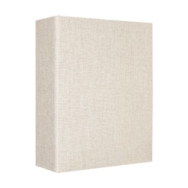 Vienrose Linen Photo Album 4x6 300 Pockets Photobooks Black Page Large Capacity Picture Albums for Valentine Wedding Christmas Birthday (100 pockets, Beige)