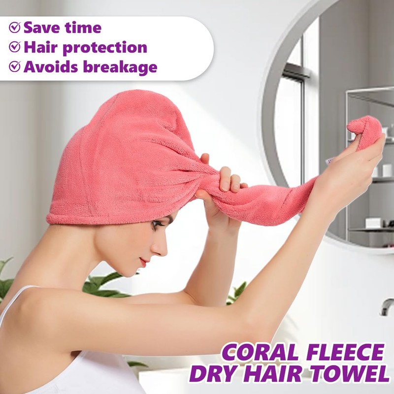 3 Pack Microfiber Hair Drying Towel Hair Drying Towel with