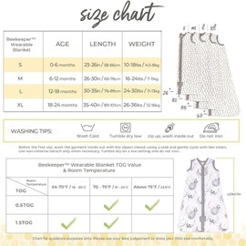 Burt's Bees Baby Beekeeper Wearable Blanket Winter, Organic Cotton Swaddle 0.5 or 1.5 TOG, Baby Infant Wearable Blanket & Essentials Shower Gift