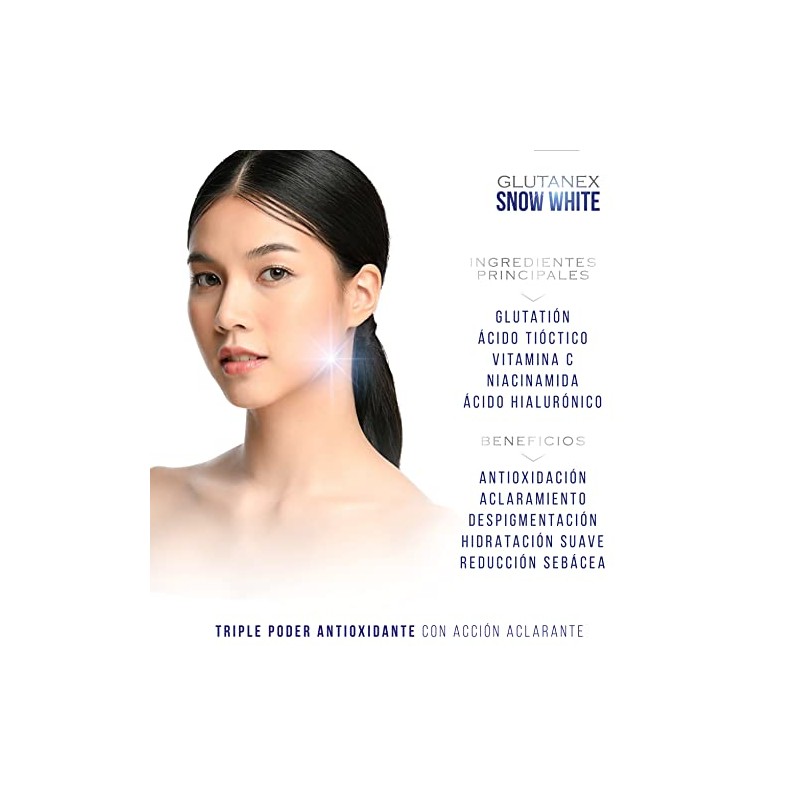 Glutanex Snow White Crema Aclarante Aclaramiento Instantáneo Antioxidación Despigmentación Hidratación
