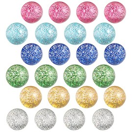 Pllieay 24pcs Bouncy Balls Glitter Bounce Balls, 32mm 6 Colors Bouncy Balls for Kids